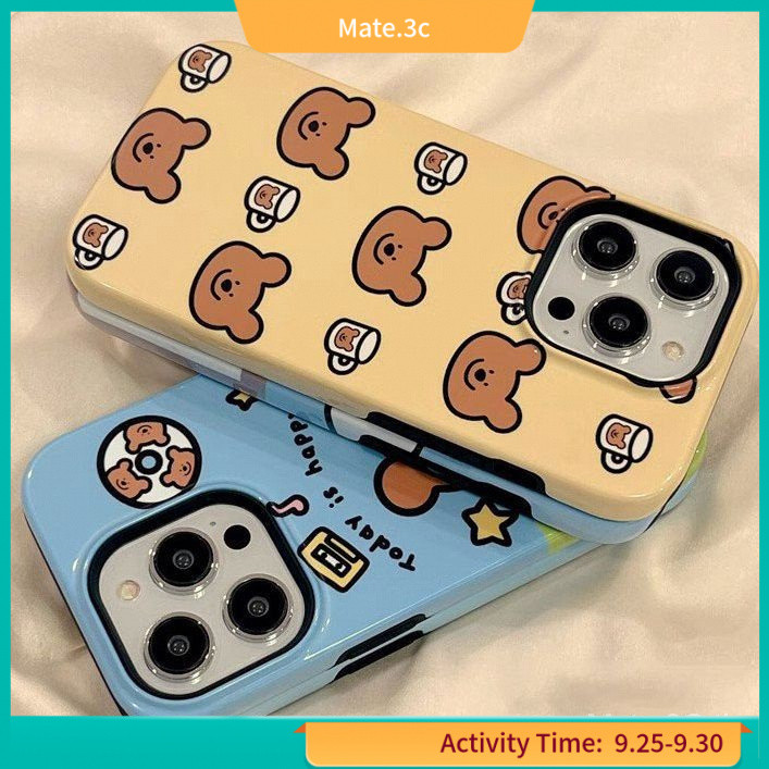 ใหม่ เคสโทรศัพท์มือถือ กันกระแทก ลายการ์ตูนหมีน้อยน่ารัก แฟชั่น สําหรับ Iphone 15pro 14promax 13 12 xr xs 3RWI