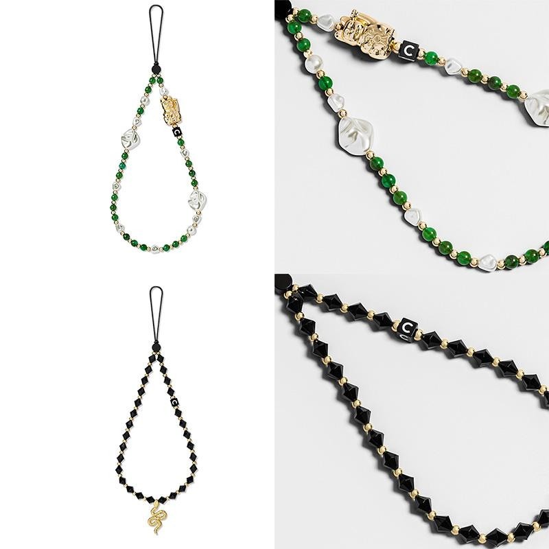 CASE Street Wear Same Style Lucky Cat ห่วงโซ่โทรศัพท์มือถือ Lanyard เครื่องประดับแบบพกพา Anti-Lost ลูกปัด Bowknot ข้อมือหญิง CHAIN เคสโทรศัพท์สร้อยข้อมือสาว