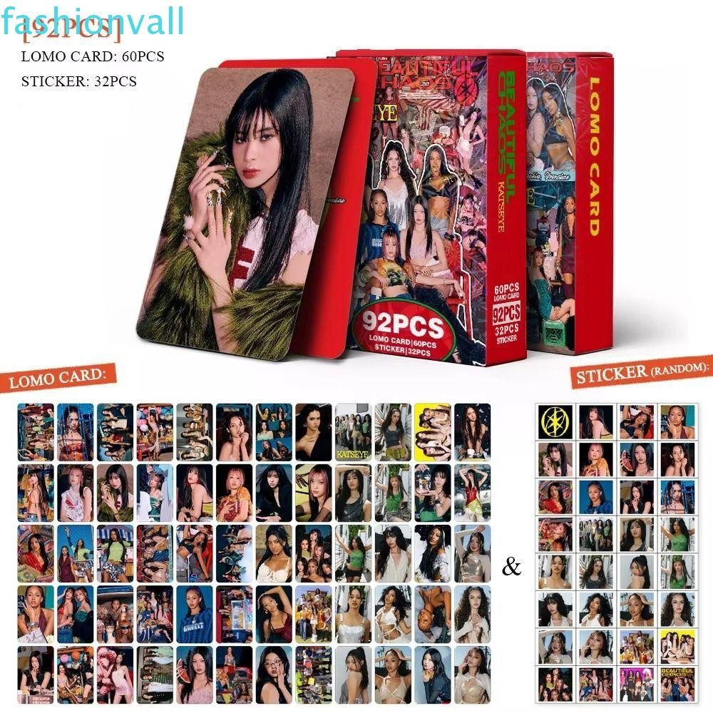 FASHIONVALL 92 ชิ้น/เซ็ต KATSEYE อัลบั้ม LOMO การ์ด, BEAUTIFULCHAOS HD พิมพ์ KATSEYE Lomo Photo การ์