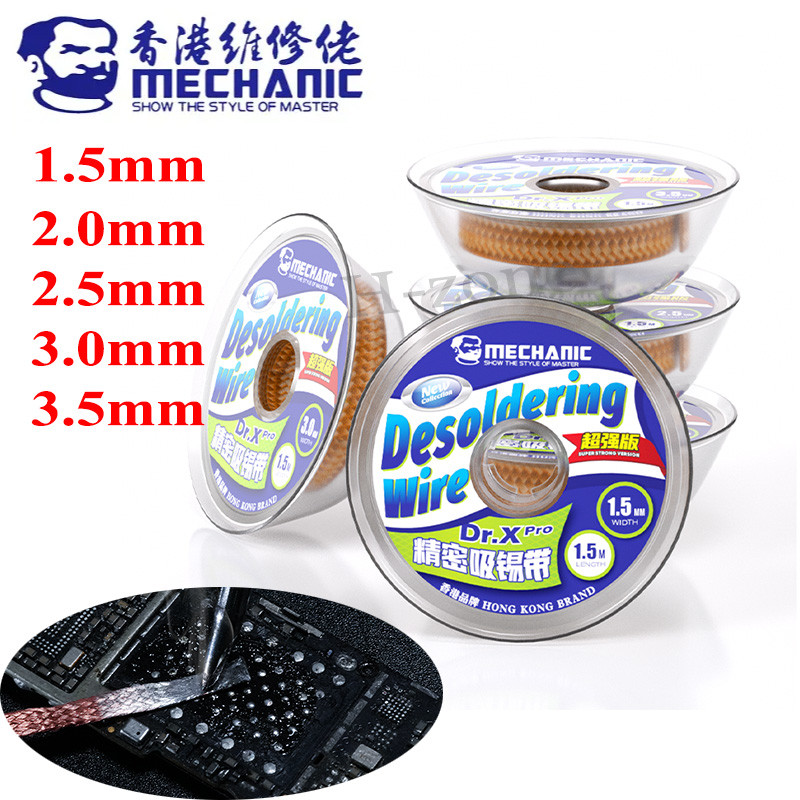MECHANIC Dr.X Pro Precision Desoldering Wick PCB ลวดทําความสะอาดดีบุกสําหรับเมนบอร์ดโทรศัพท์มือถือ BGA เชื่อมทําความสะอาดเครื่องมือกําจัด