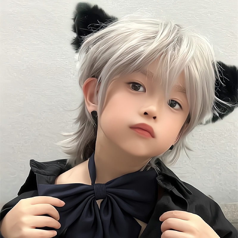 New Product#Children's Day Mullet Head Short Hair for Boys Japanese Style Handsome Wolf Tail Daily C