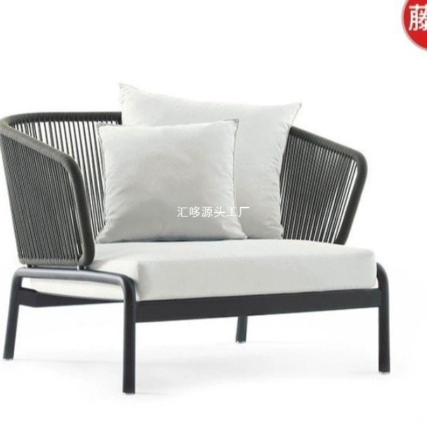 Terrace เก้าอี้หวายกันน้ํา Outdoor Hotel Leisure โซฟาโซฟาหวายทอคู่ Nordic Home Open-air xh ระเบียง 8