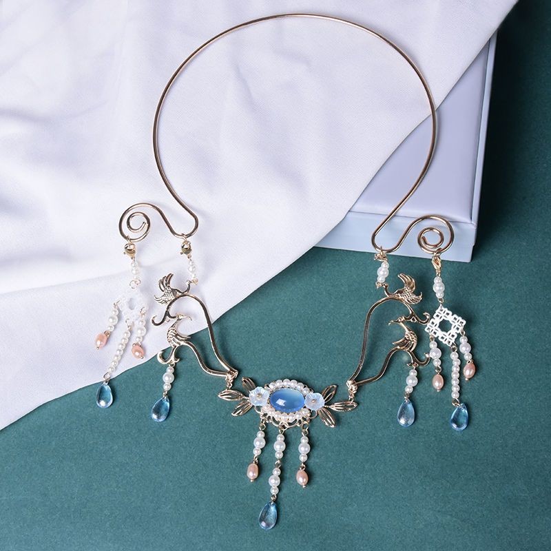 Classy/Yingluo ปลอกคอ Ming Made อุปกรณ์เสริมจี้เครื่องประดับสาวโบราณสร้อยคอ Flow จี้ Cloisonne Hanfu