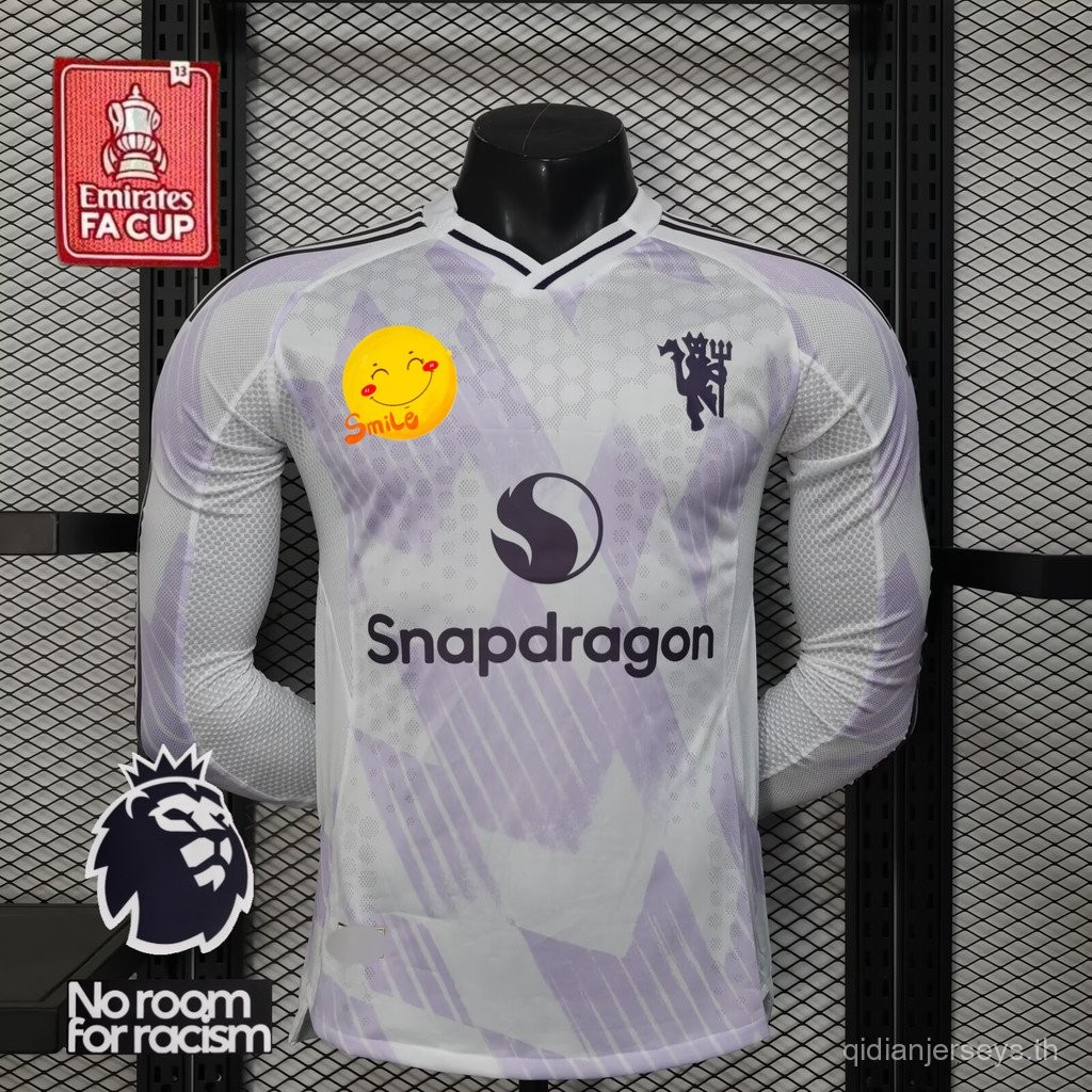 เสื้อเชิ้ตแขนยาว แมนเชสเตอร์ ยูไนเตッド สำหรับผู้เล่น พร้อมลายเซ็นของ เฟอร์นันเดส และ CUNHA