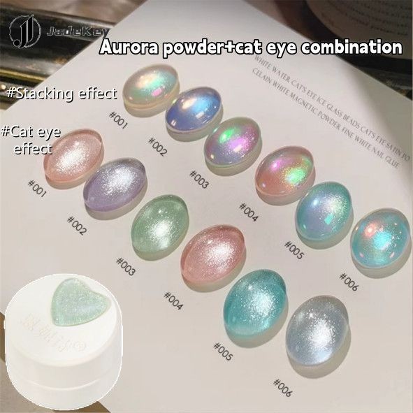 【มีสินค้า】Annies Sparkling Aurora Cat Eye Magnetic Gel Nail Polish Crystal Ceramic Glass Beads Nail 