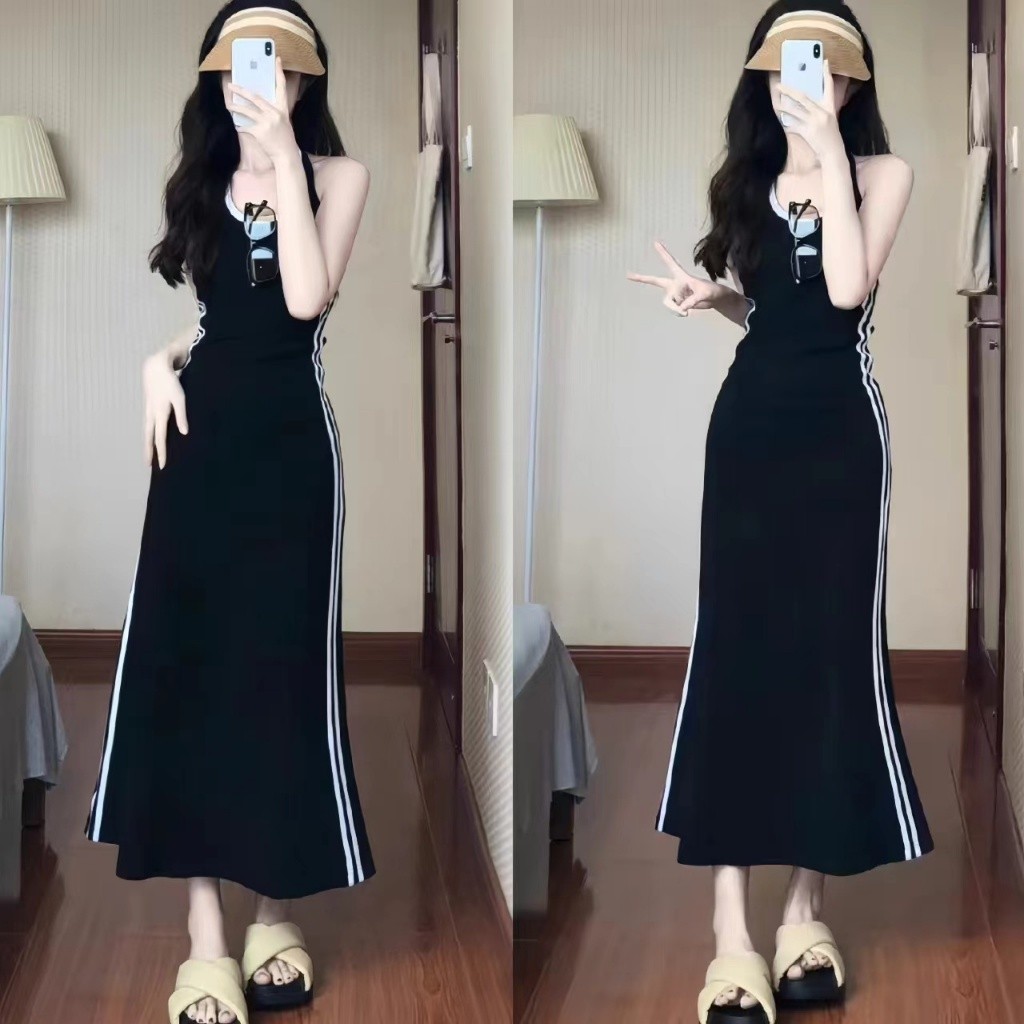 Bella shop กระโปรง ชุดเดรสเกาะอก เอวสูง เซ็กซี่ สไตล์เกาหลี สำหรับผู้หญิง ลดความอ้วนในช่วงฤดูร้อน