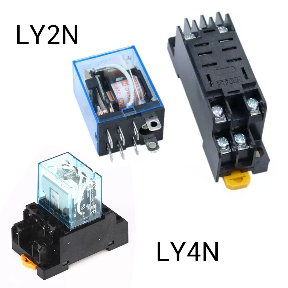 LY2 10A RELAY 12VDC , 24VDC,110V, 220VAC +Socket ได้ทั้งชุดรับประกัน7วัน