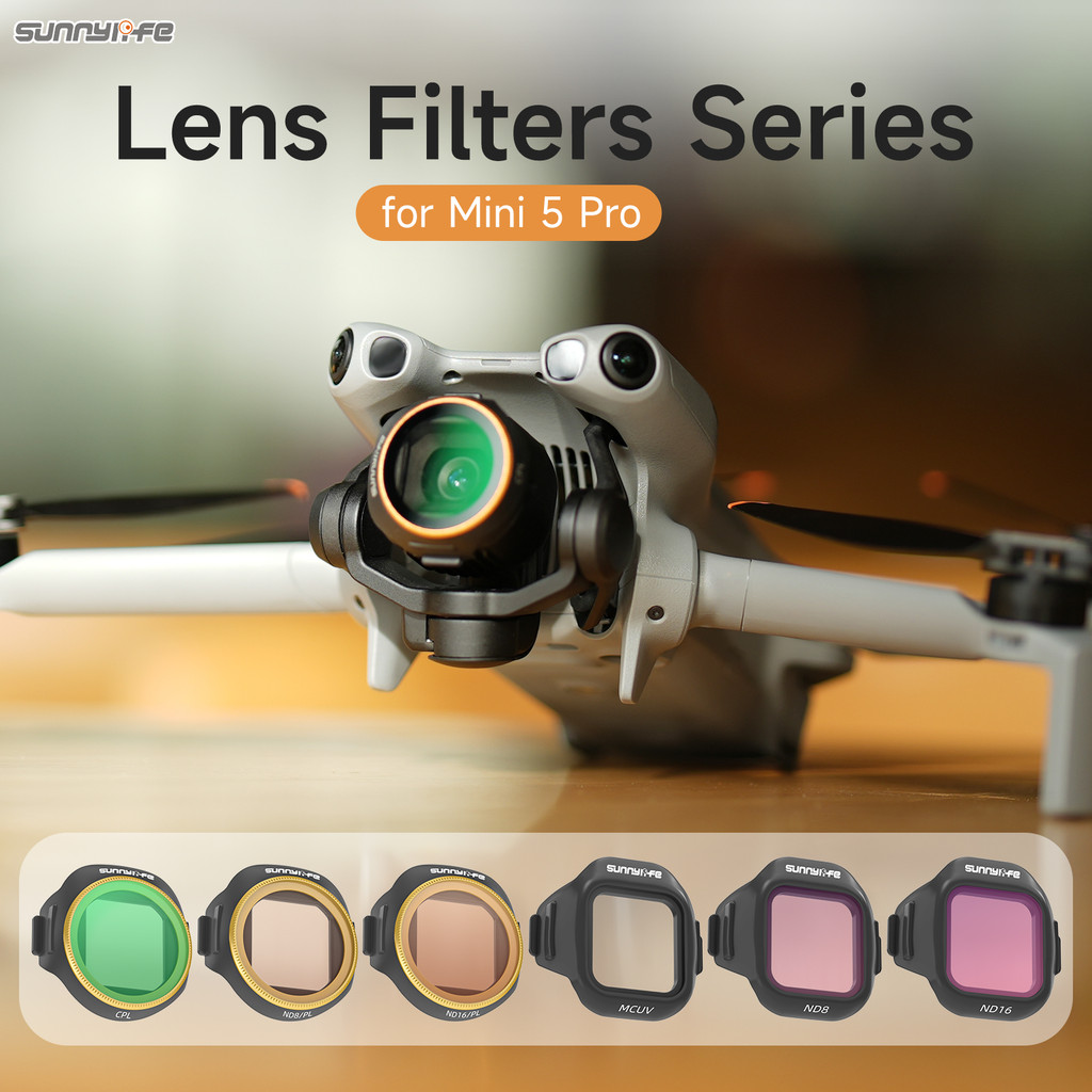 ตัวกรองเลนส์ Series สําหรับ DJI Mini 5 Pro Filter ปรับ CPL Dimmer ND16 Polarizer ND64/PL อุปกรณ์เสริม