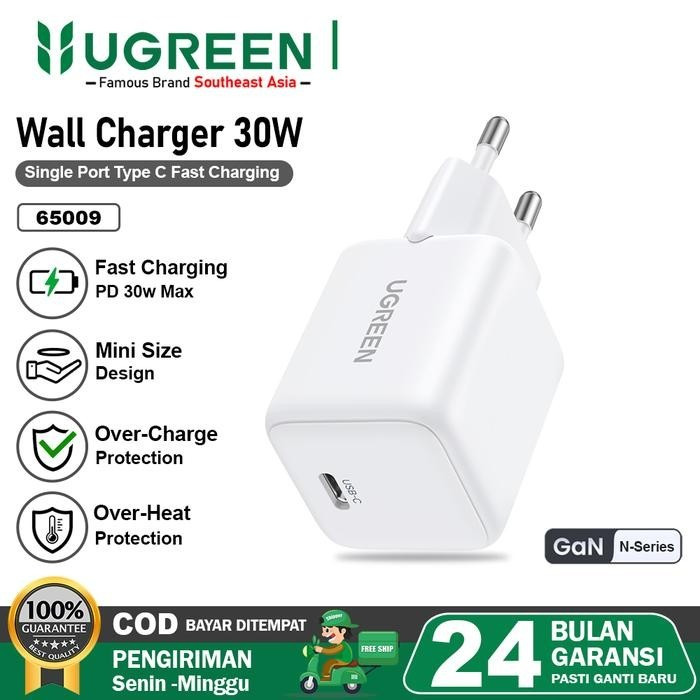 UGREEN GAN N Seires PD Type C หัวชาร์จแบบชาร์จเร็ว 30w - 65009 GAN N 30W