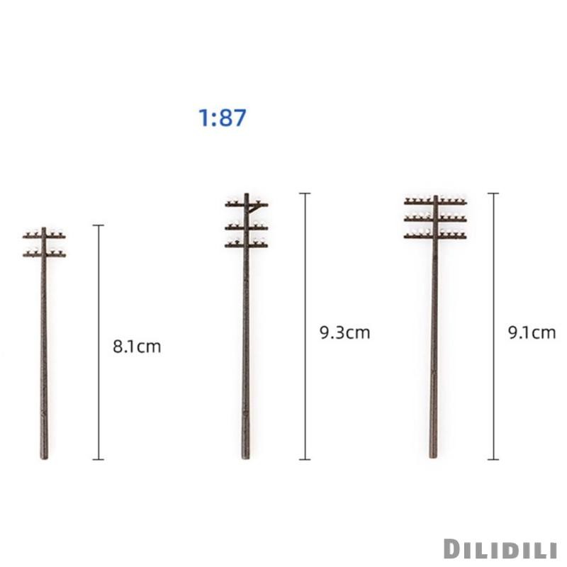 [Dilidili] โมเดลเสาสายไฟฟ้าขนาดเล็ก 10 ชิ้นสําหรับถนนรถไฟ LAYOUT 1:100 Scale