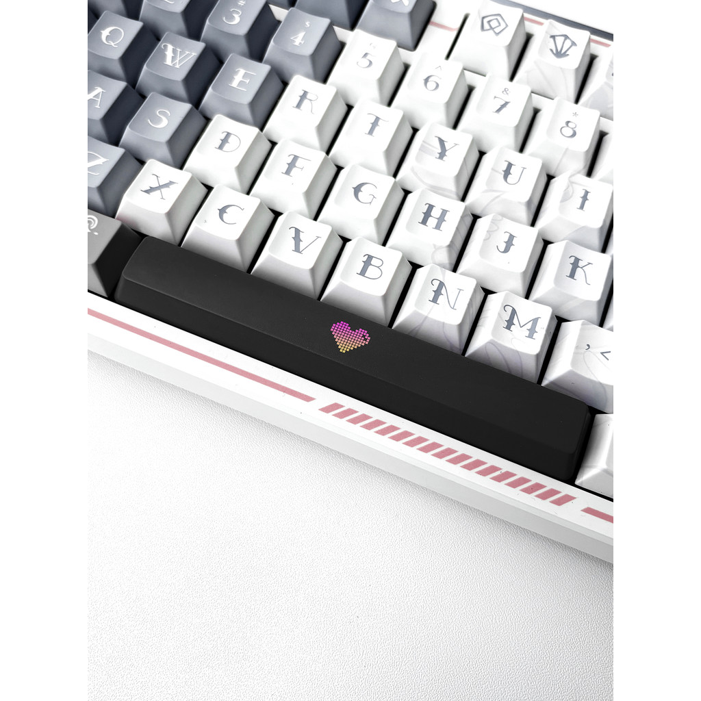 keycap ไฟลอด keycap < Love Heart Translucent} คีย์บอร์ดเครื่องกล Keycap 6.25 u Space Key Satellite A