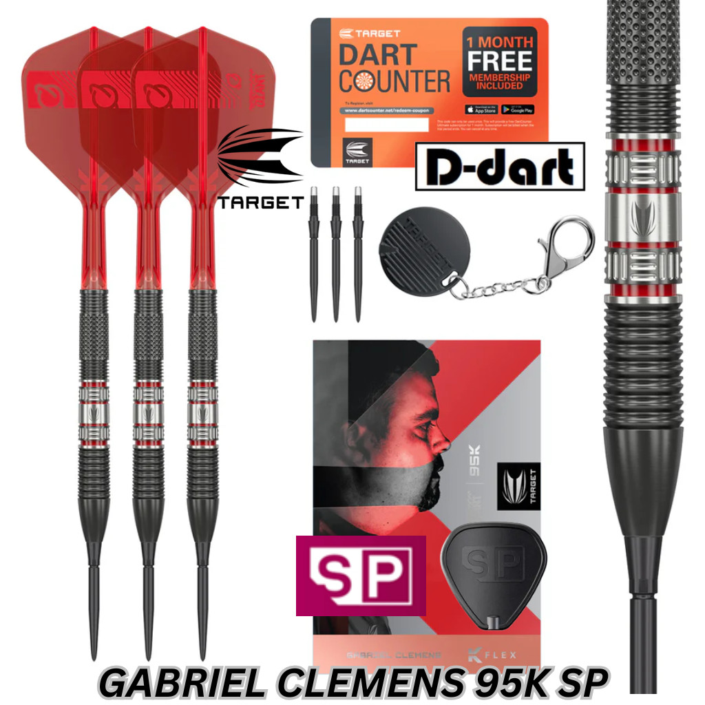 TIP STEEL DARTS - 21G/22G/23G GABRIELLE CLEMENS 95K (SWISS) SP 95% TUNGSTEN DART SET