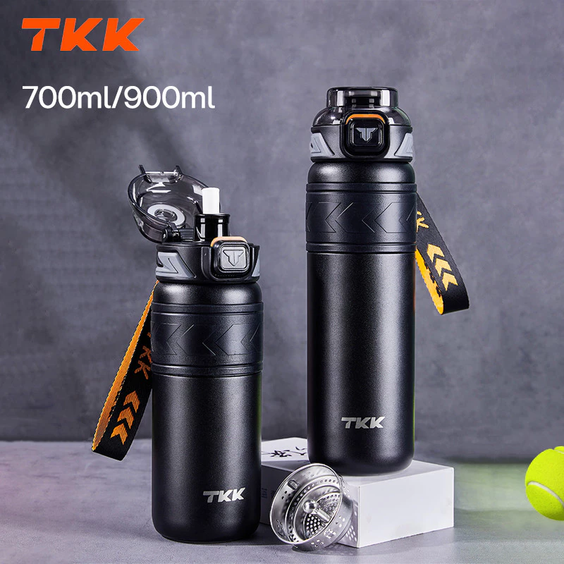 TKK กระติกน้ำเก็บความร้อน ความเย็น 700ml สแตนเลส 316 สูญญากาศ พร้อมหลอดดูด พกพาง่าย กันรั่ว