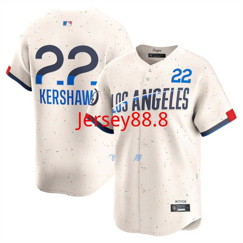 ผู้ชาย Los Angeles Dodgers Los Angeles Dodgers City Edition 22 Kershaw ชุดเบสบอล Jersey