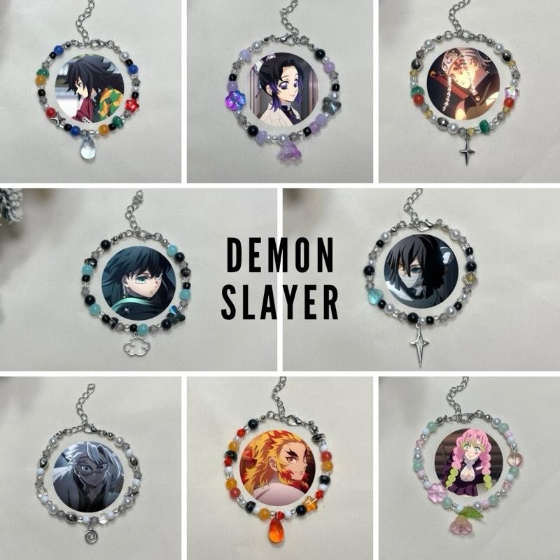 กำไลลูกปัด สร้อยข้อมือ ดาบพิฆาตอสูร Demon slayer เสาหลัก (จัดส่งภายใน1-2วัน)