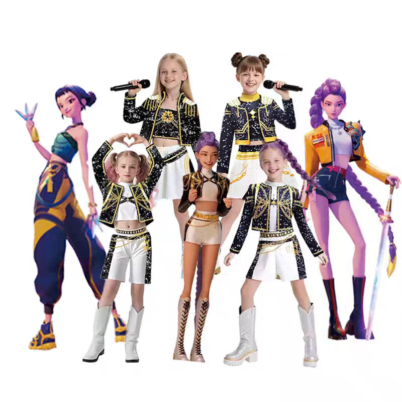 ชุดฮาโลวีน ฮาโลวีน เด็ก Kpop ชุดนักล่าแม่มดสาว zoey Mira Rumi Rumi เด็กฮาโลวีน cos เสื้อผ้า