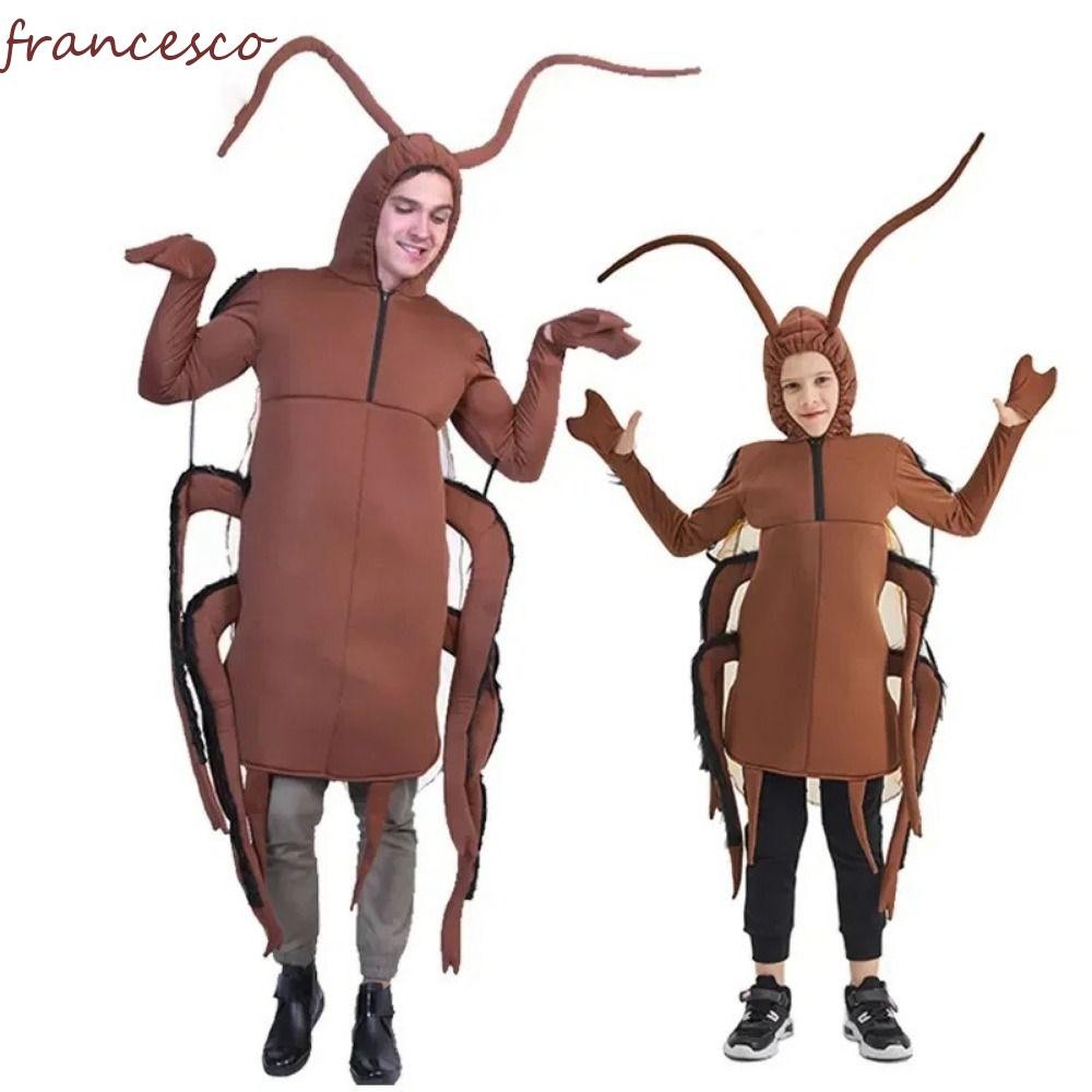 FRANCESCO ชุดคอสเพลย์แมลงสาบ สำหรับฮาโลวีนและคาร์นิวาล ชุดจั๊มป์สูทสวมใส่ง่ายและสบาย