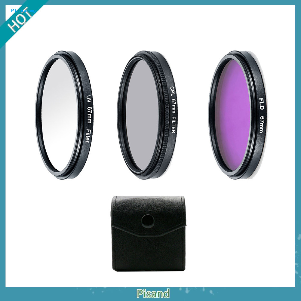 Pisand Professional UV CPL Polarizer FLD Photo Photo Photo Photo Photography Filter Kit สําหรับกล้อง