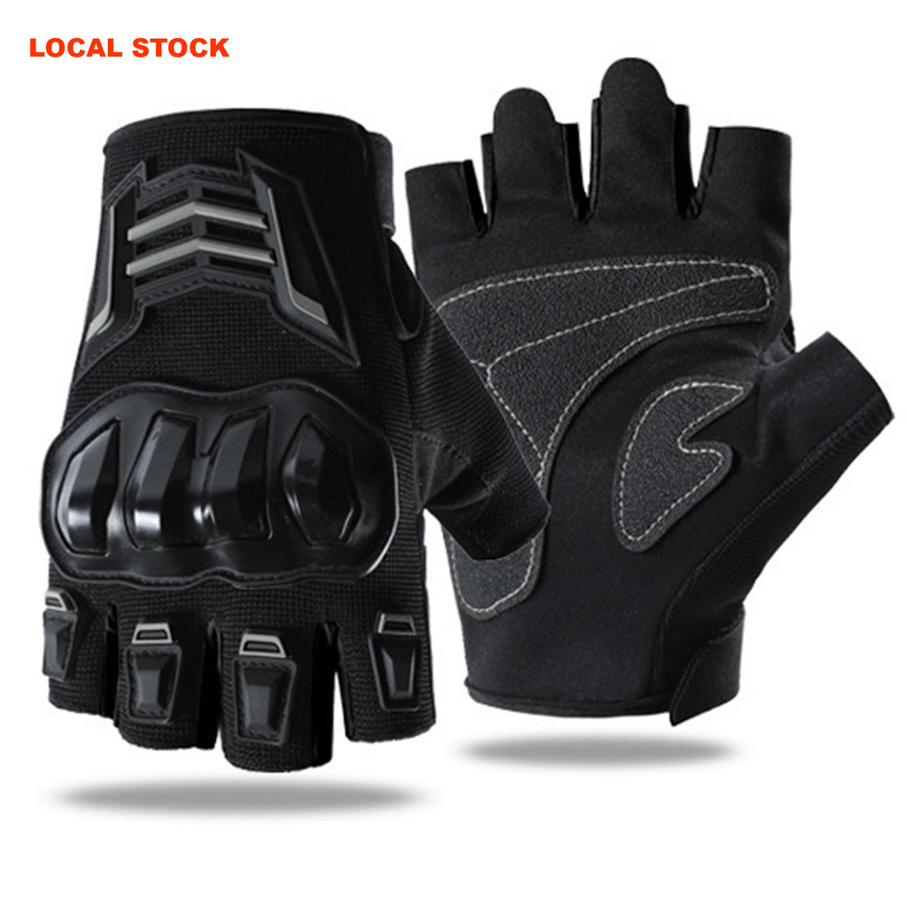 ถุงมือครึ่งนิ้วดีไซน์สำหรับจักรยานยนต์และจักรยานไฟฟ้า ออกแบบเพื่อบรรเทาความร้อน มีระบบระบายอากาศดี และป้องกันการลื่น เพื่อการขับขี่ที่ปลอดภัยในทุกกิจกรรมกลางแจ้ง