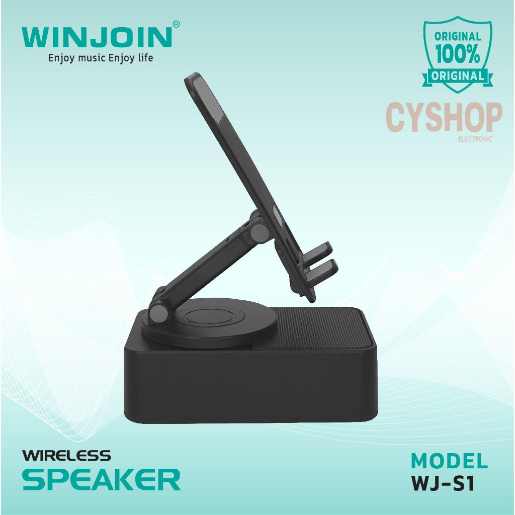 WINJOIN รุ่น WJ-S1ลําโพงบลูทูธ พร้อมขาตั้งโทรศัพท์ หมุนได้ 360 องศา มีแบตในตัว 500mah