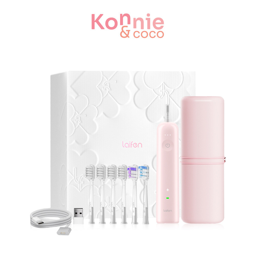 Laifen Electric Toothbrush LFTB01-P 1 Set #Pink เซทแปรงสีฟันไฟฟ้า สีชมพู ไลเฟ่น รุ่น ABS กันน้ำ.