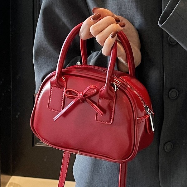 กระเป๋า cecelle perota brand กระเป๋าสตรีสะพายข้างที่เข้ากันง่ายหนังแว็กซ์เนื้ออินเทรนด์กระเป๋าโบว์ลิ