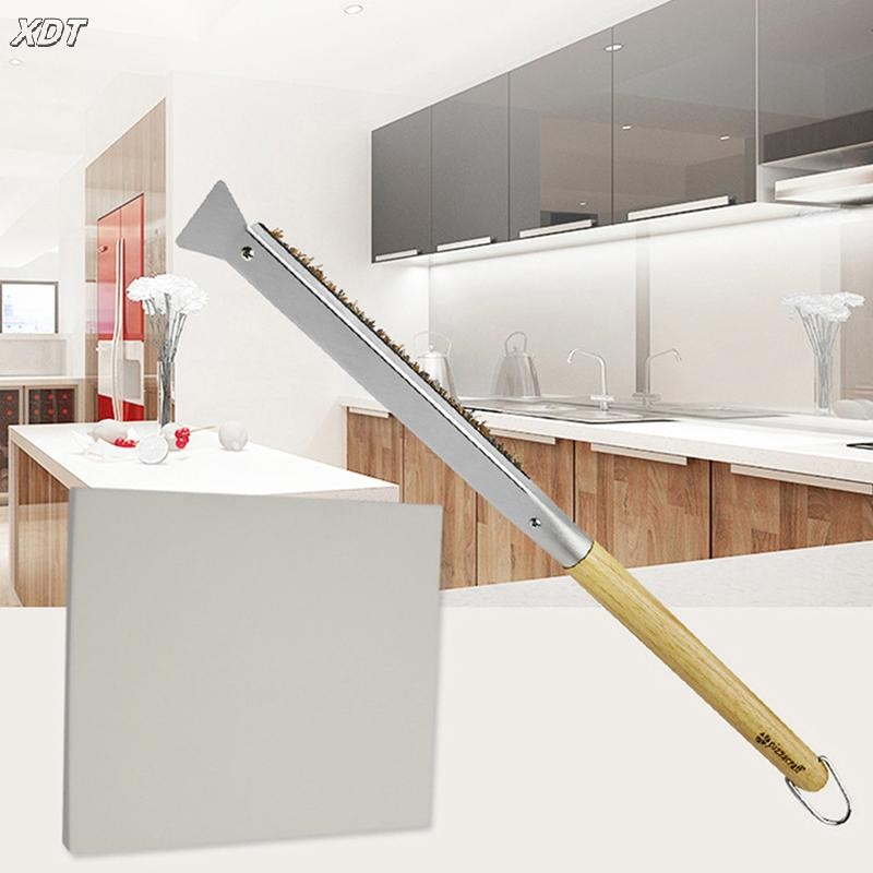 Springevensky พิซซ่าเตาอบแปรงไม้ Handle Grill Scraper แปรงทําความสะอาดในครัวเรือนเครื่องมือพิซซ่าสํา