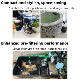 HARM Mini Fish Tank Filter,พร้อมผ้าฝ้ายกรองโดยไม่ต้องปั๊ม Aquarium Pre-filter,ขนาดเล็กคุณภาพสูงติดตั้งง่ายกรองBarrel Fish Tank Maintenance