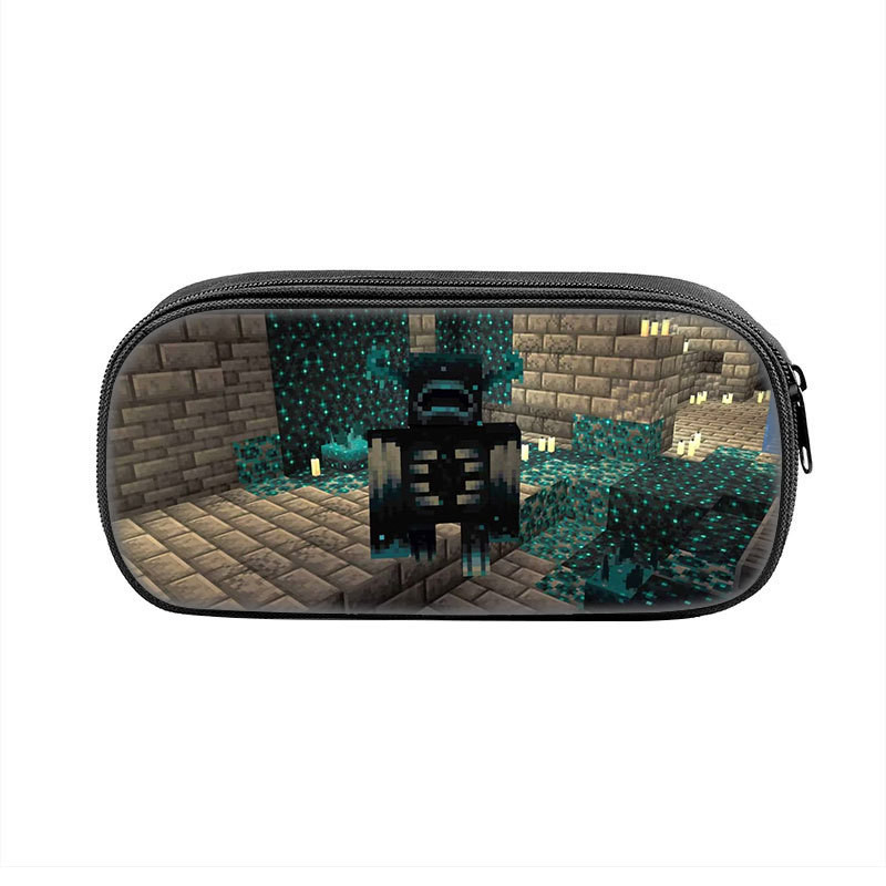 Minecraft Warden Minecraft Warden กระเป๋าเครื่องเขียนดินสอนักเรียนชั้นประถมศึกษา