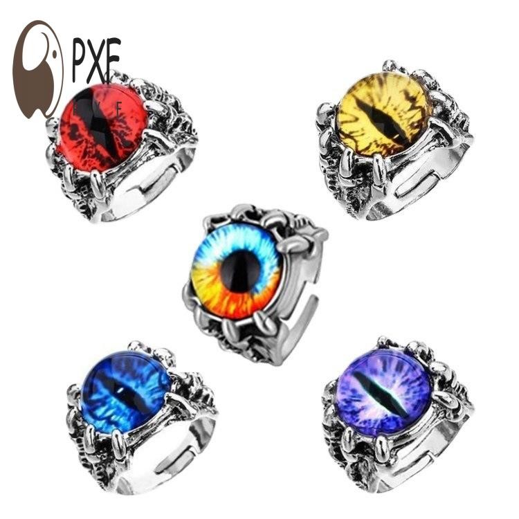 Gothic Evil Eye Dragon Claw แหวนวินเทจ - เครื่องประดับงานแต่งงานฮาโลวีน
