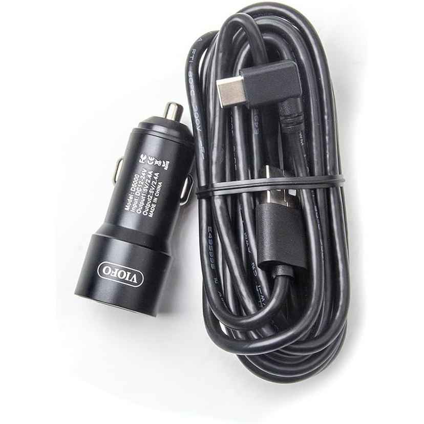 VIOFO D5000 Type-C USB ชาร์จบุหรี่ 11.4ft (3.5M) สายไฟสําหรับ A229 Pro/A229 Plus/A119Mini 2/ Dash Ca