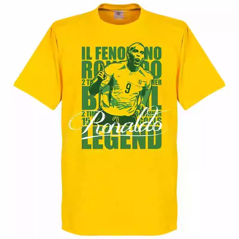 เสื้อยืดกีฬาฟุตบอลBrazil Ronaldo R9 หมายเลข 9 สำหรับซัมเมอร์