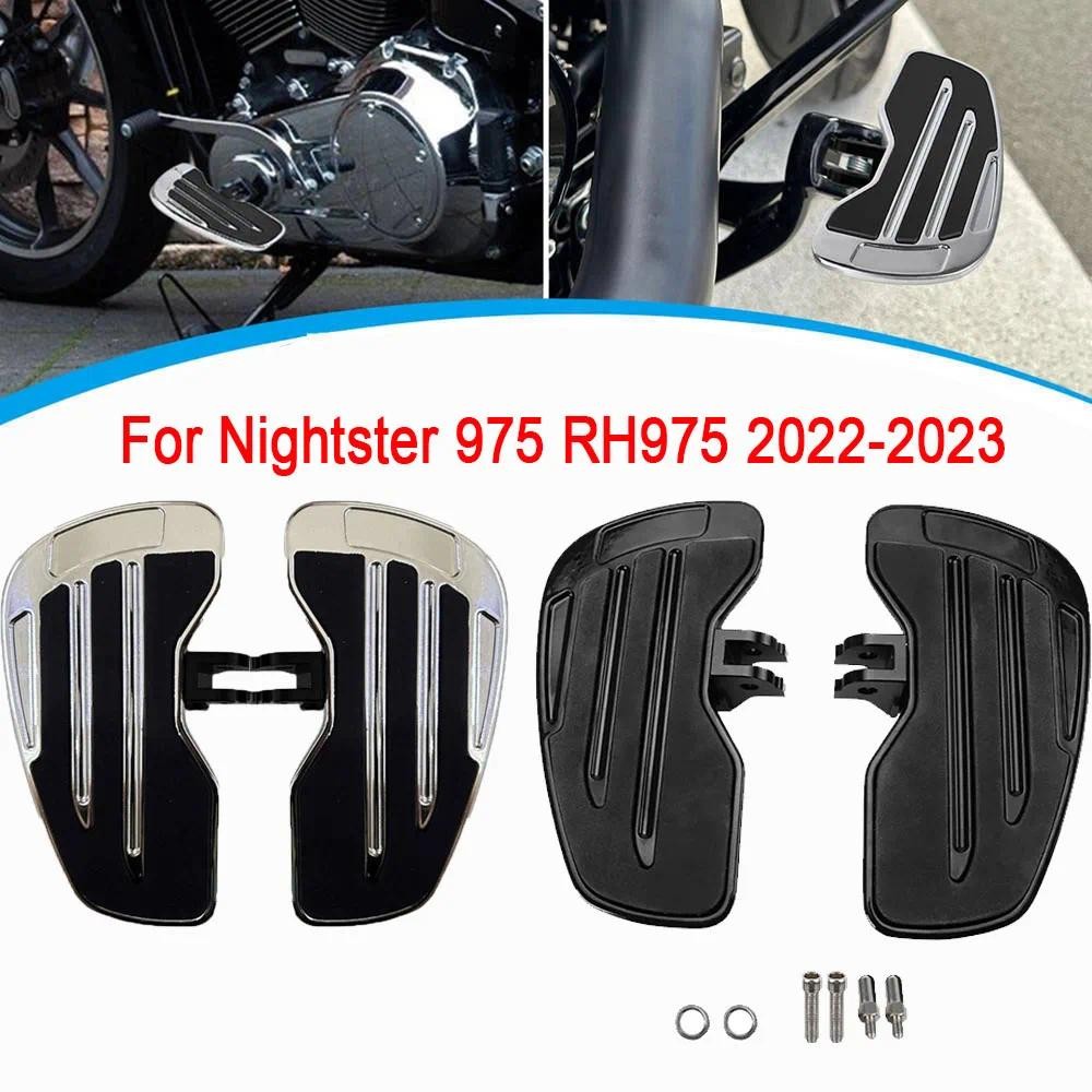 1 คู่ด้านหน้าไดร์เวอร์กว้าง Footboards ผู้โดยสารเหยียบ Chrome สีดําสําหรับ Nightster 975 RH975 2022 