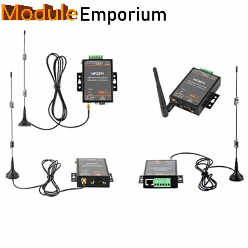 IOT อุปกรณ์ Industrial Modbus Serial RS232 RS485 RS422 to WiFi Ethernet Converter HF2211