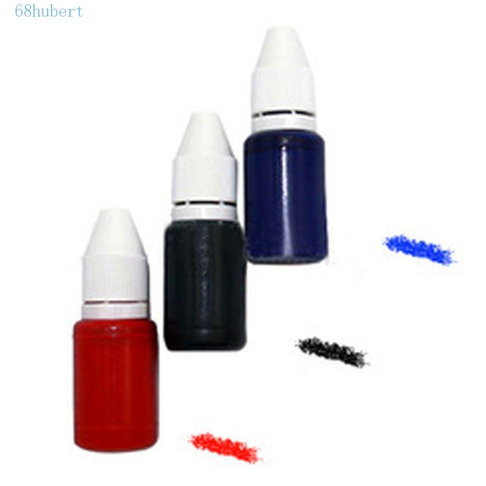 HUBERT Seal Stamp Oil สําหรับกระดาษไม้สํานักงานสีดําสีฟ้า Red Make Seal 10ml