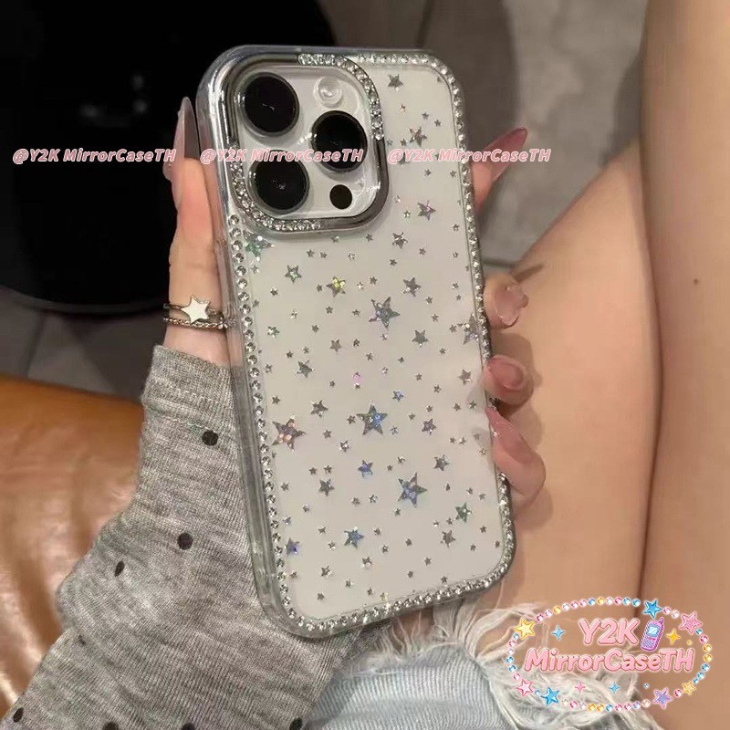 ส่งจากไทย เคสโทรศัพท์แบบใหม่ใสที่มีเพชรจำนวนมาก เหมาะสำหรับ IPhone 17 16 13 16 14 ProMax 15 16 11 15 Plus Air 17 15 Pro