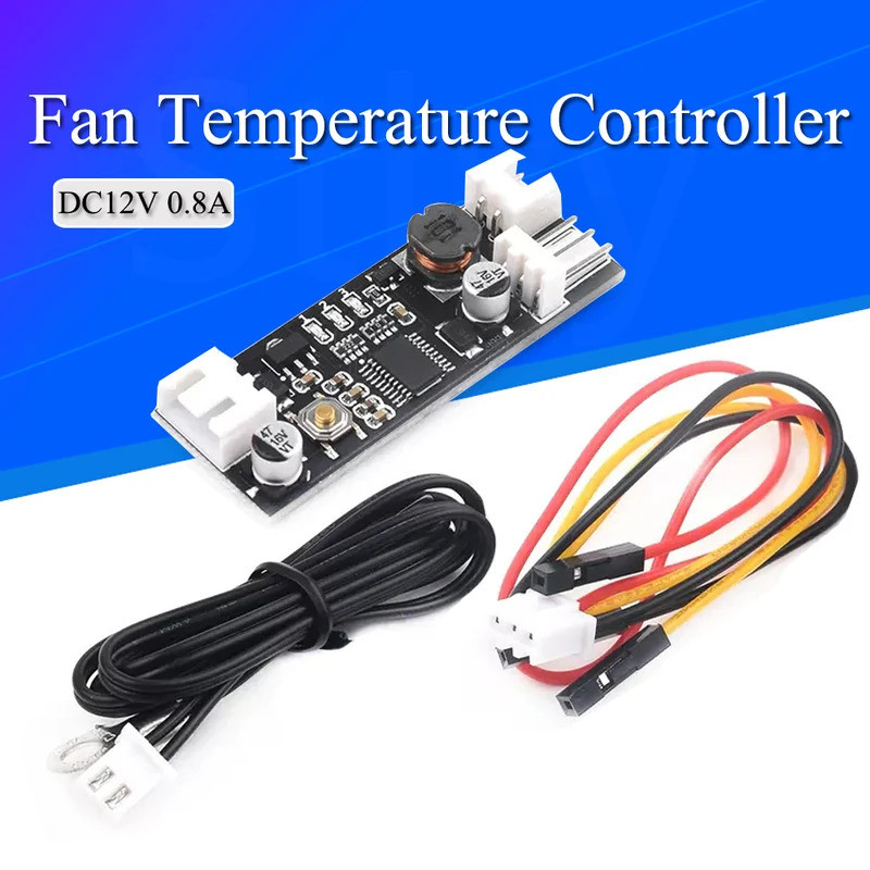 12V 0.8A DC PWM 2-3 สายเดียวพัดลมควบคุมอุณหภูมิควบคุมความเร็วแชสซีคอมพิวเตอร์โมดูลลดเสียงรบกวน NTC B