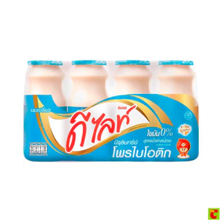 ดัชมิลล์ ดีไลท์ นมเปรี้ยวพาสเจอร์ไรส์ สูตรน้ำตาลน้อย 150 มล. แพ็ค 4