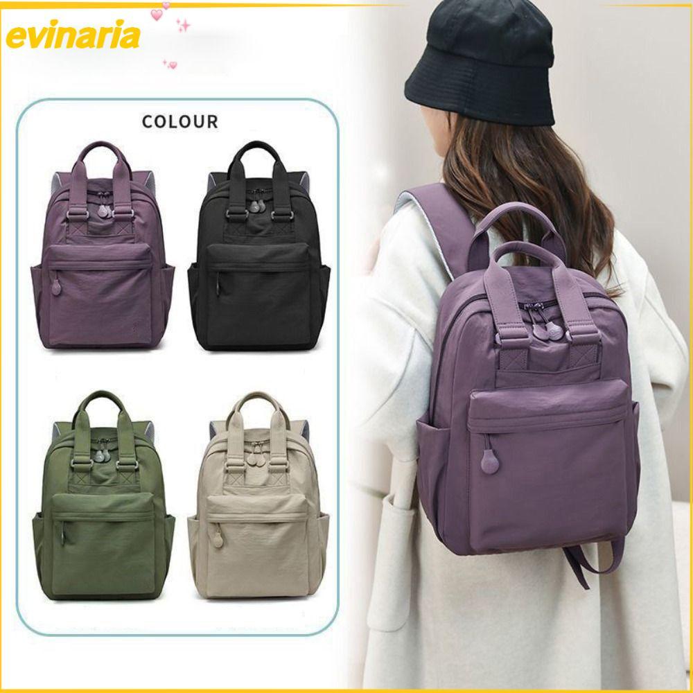 กระเป๋าแล็ปท็อป EVINARIA กระเป๋าสะพายความจุขนาดใหญ่สีทึบคุณภาพสูงหลายชั้นกันน้ําน้ําหนักเบากระเป๋าพกพาเป้สะพายหลังมือ
