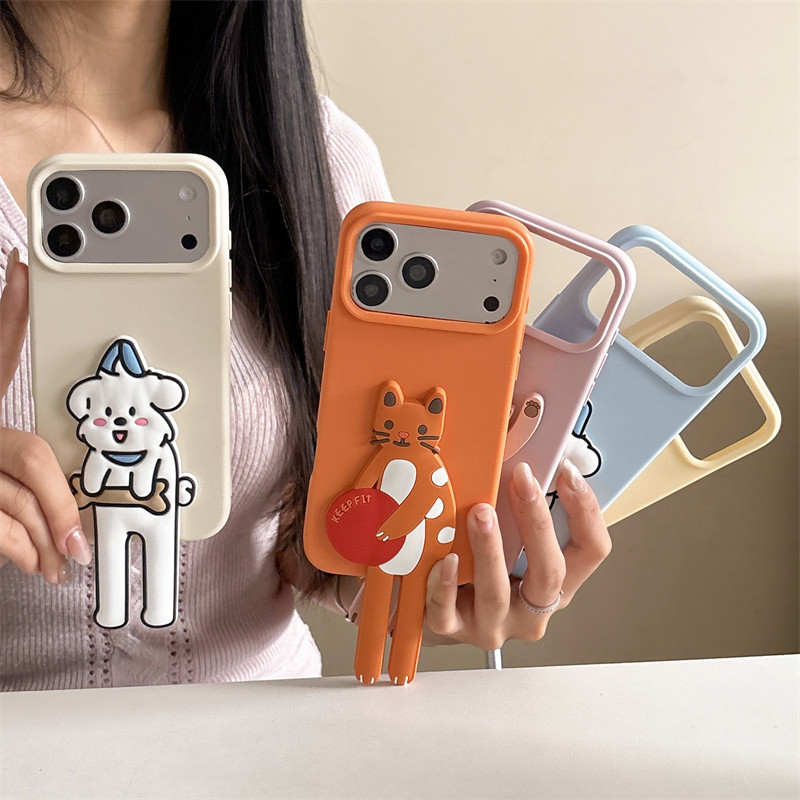 วงเล็บการ์ตูนเคสโทรศัพท์แบบนิ่มเข้ากันได้สําหรับ iPhone 17promax 16promax 17pro 16pro 15pro 17 16 15 13promax 12promax ฝาหลัง