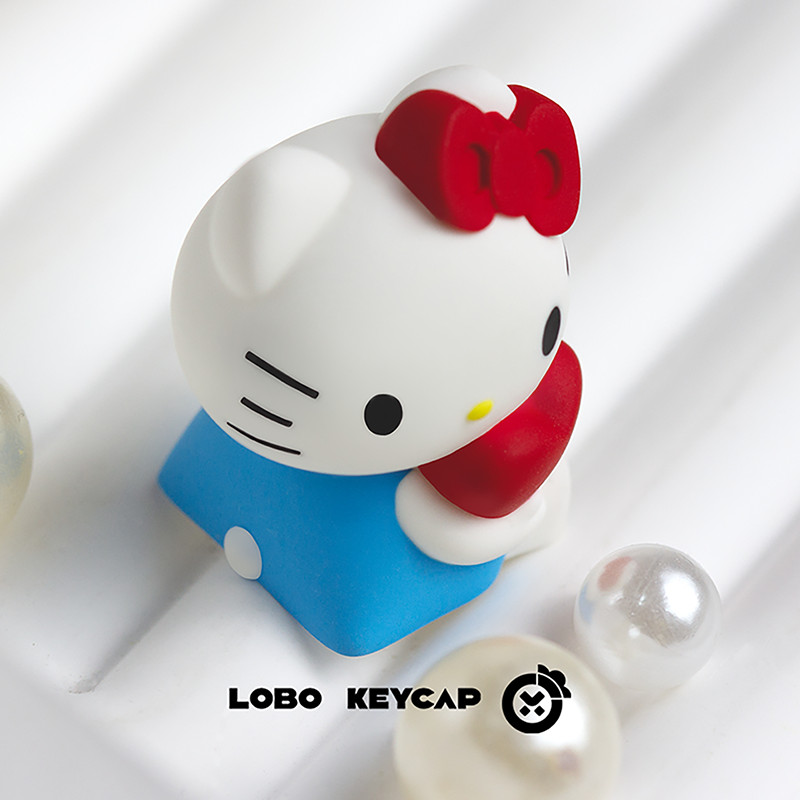แมวน่ารักหัวใจ Hello Kitty Keycap MX Swicth Mechanical 3D เรซิ่น Keycaps ESC DIY สร้างสรรค์ส่วนบุคคลการ์ตูนลูกแมว Sanrio Keycap