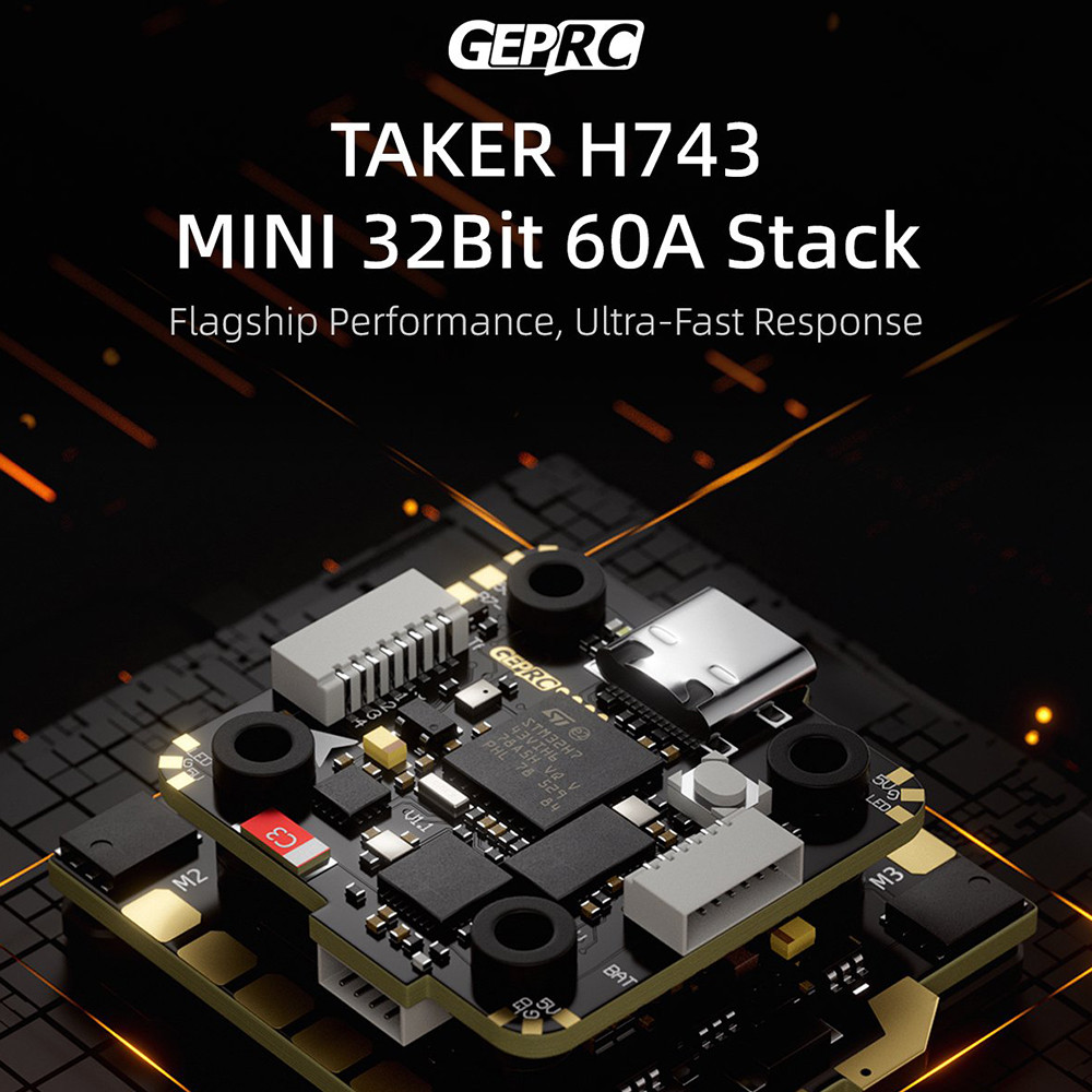 GEPRC TAKER H743 MINI 32Bit 60A STACK H743 MINI Flight Controller H60 MINI AM32 60A 4IN1 ESC สําหรับ