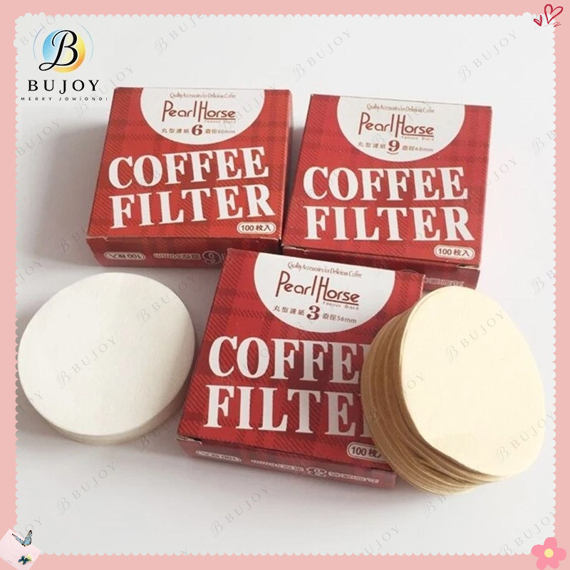 AuraLife กระดาษกรองกาแฟวงกลม 100แผ่น แผ่นกรอง สำหรับ หม้อต้มกาแฟ Moka Pot Paper Filter โมก้าพอท กรองกาก