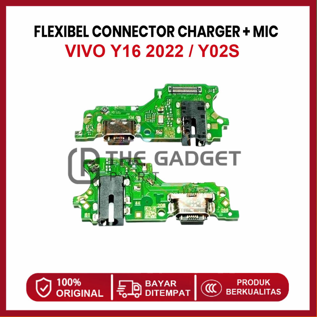 FLEXIBLE CONNECTOR CHARGER VIVO Y16 2022 / Y02S CONNECTOR HANDSFREE + MIC ORI