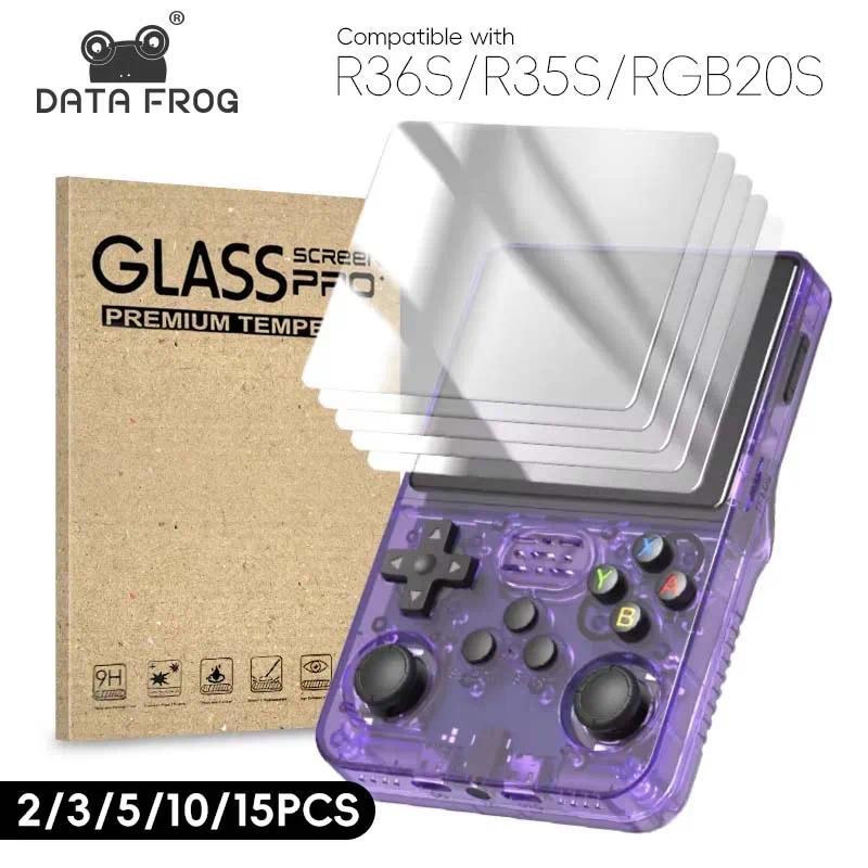 Data Frog 2/3/5/10/15pcs Tempered Glass Film For R36S 3.5 Inch Game Console Screen Protector Cover F