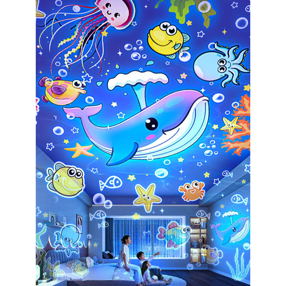 โคมไฟโปรเจคเตอร์ LED แสงสีหมุนได้/ตกแต่งเทศกาล/ใช้ได้ทั้งในบ้านและนอกบ้าน/เหมาะสำหรับงานปาร์ตี้/ไฟส่องสีสดใส/สำหรับทุกวัย