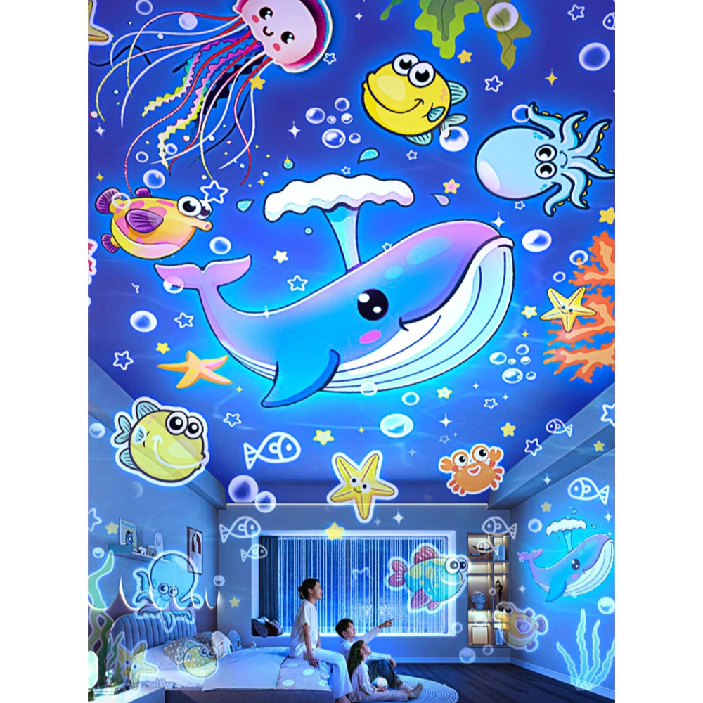 โคมไฟโปรเจคเตอร์ LED แสงสีหมุนได้/ตกแต่งเทศกาล/ใช้ได้ทั้งในบ้านและนอกบ้าน/เหมาะสำหรับงานปาร์ตี้/ไฟส่องสีสดใส/สำหรับทุกวัย