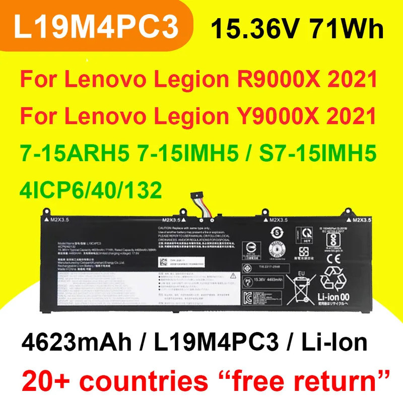 DODOMORN แบตเตอรี่แล็ปท็อป L19C4PC3 L19M4PC3 สําหรับ Legion R9000X Y9000X 2021/S7-15IMH5 Series 5B10