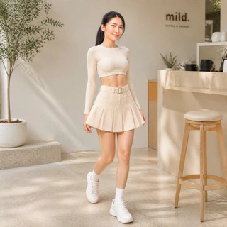 พร้อมส่ง กระโปรงY2K ผ้าลูกฟูก จัดเซ็ทเข็มขัด จีบรอบ มีซับใน แฟชั่นเสื้อผ้าเกาหลี