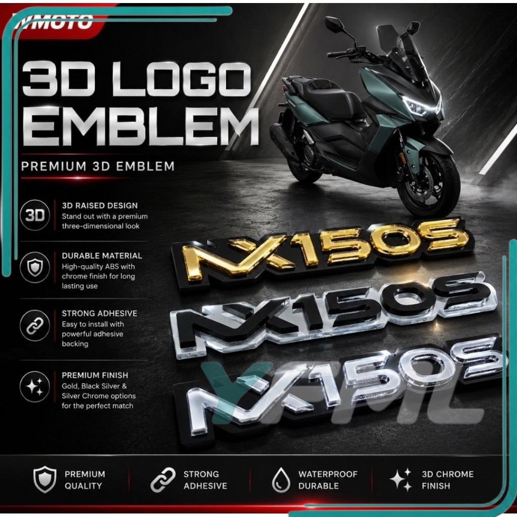 EMBLEM WMOTO NX150S NX 150S NX 150 S 3D EMBLEM โลโก้อุปกรณ์เสริมอุปกรณ์เสริมอุปกรณ์เสริม MODIFIEDFY